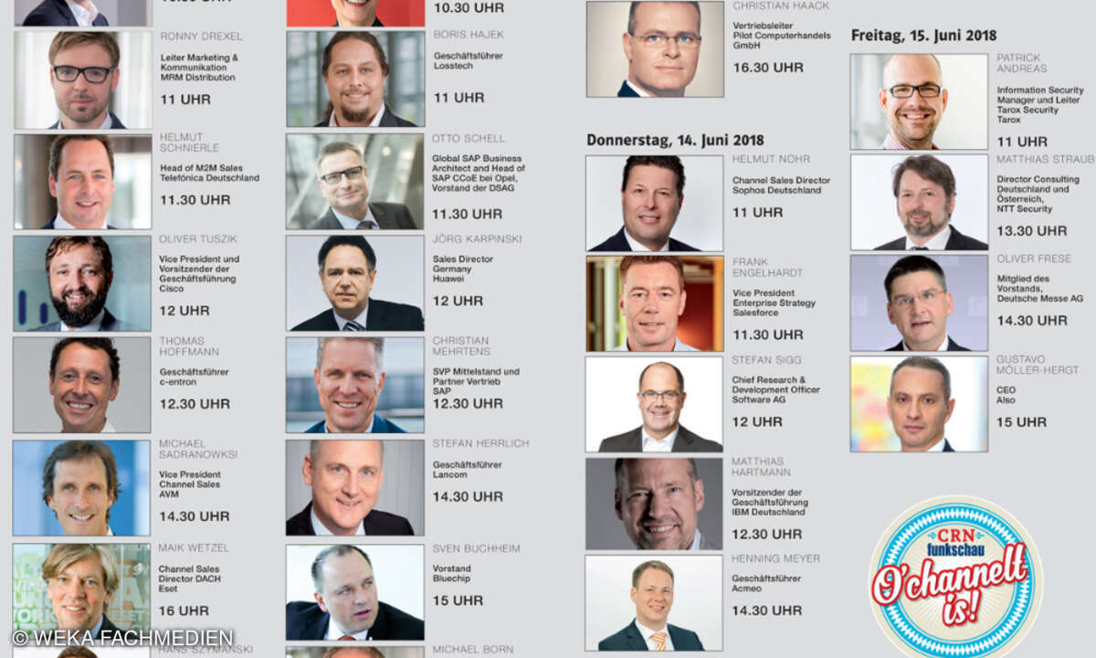 Hochkarätige Spreche im TV-Studio von CRN und funkschau in Halle 13/D64