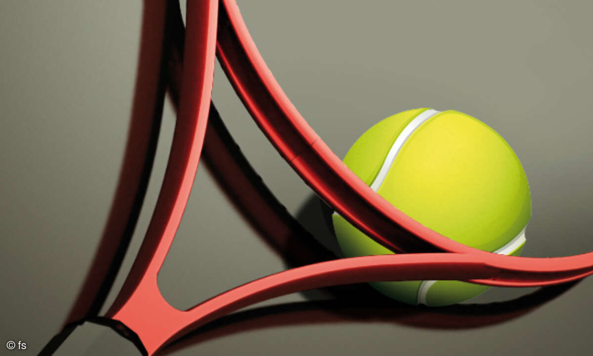 Rahmen Tennisschläger und Tennisball