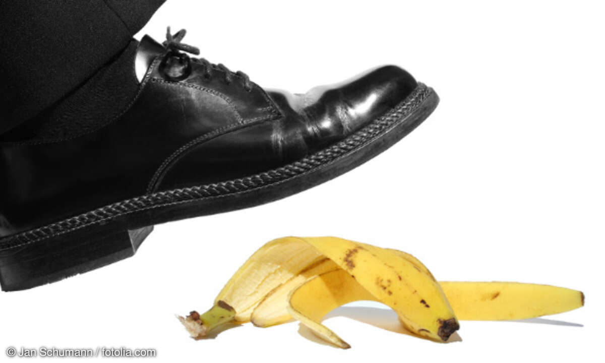 Fehltritt Ausrutscher Bananenschale
