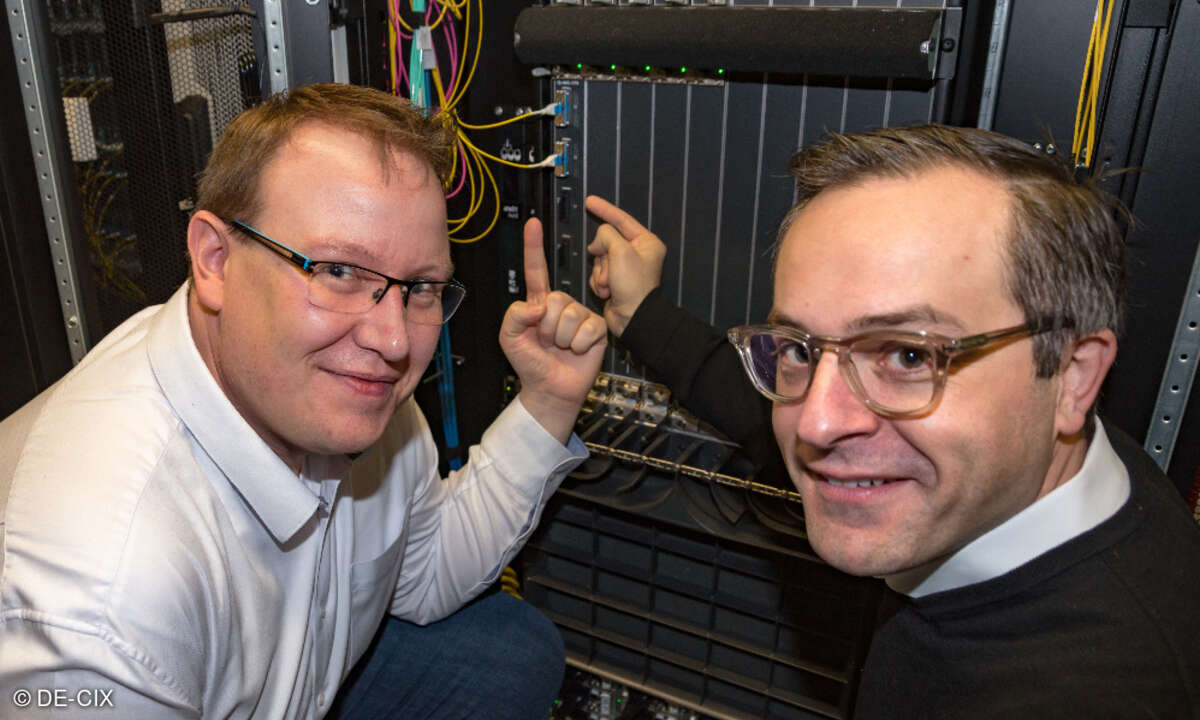Dr. Thomas King und Eric Dorr von DE-CIX Datacnter Internetknoten Frankfurt Breitbandausbau