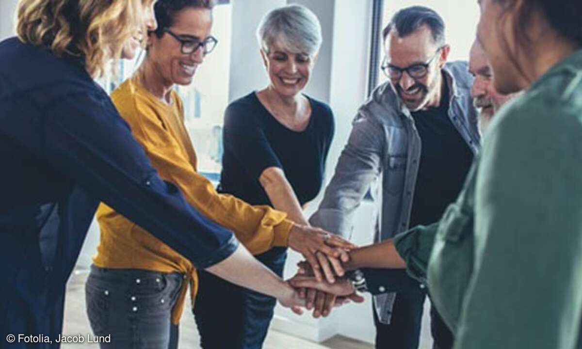 Glückliche Mitarbeiter, Teamwork