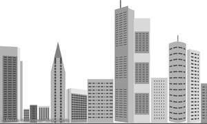 Digitalisierung als Querschnittsaufgabe Stadt Silhouette