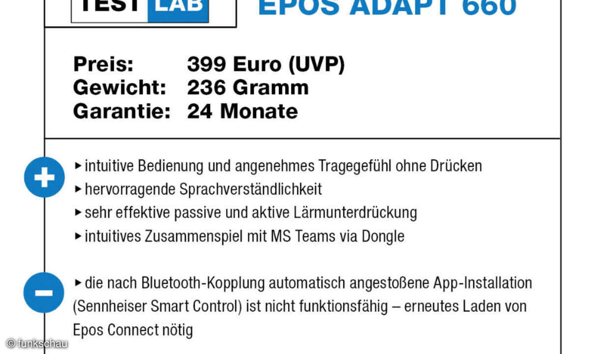 funkschau Test Lab Epos Adapt 660