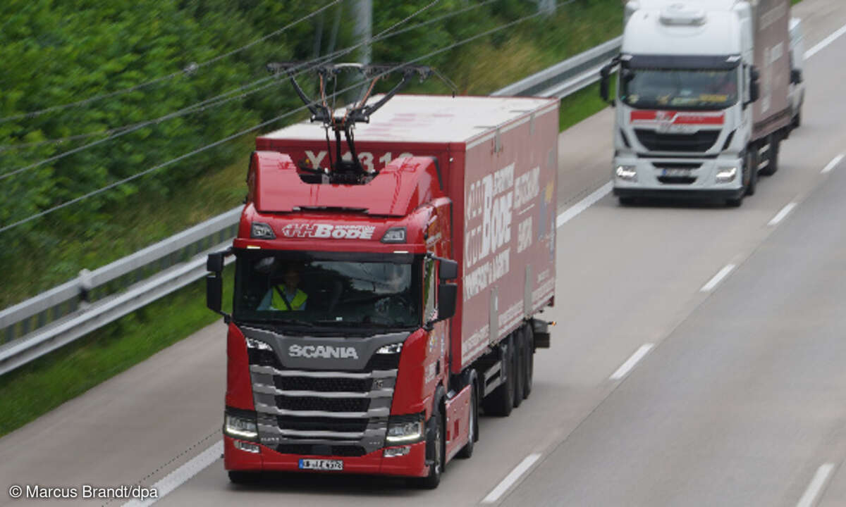 Oberleitungs-Lkw E-Highway-Teststrecke