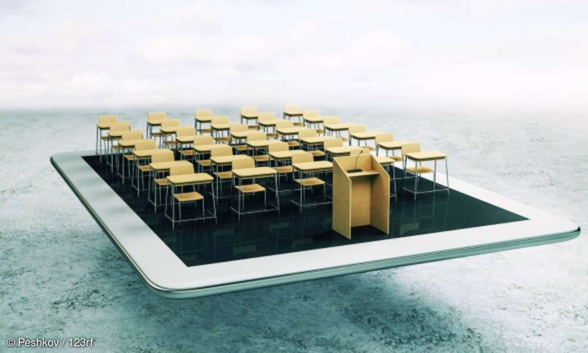 Klassenzimmer auf einem Tablet