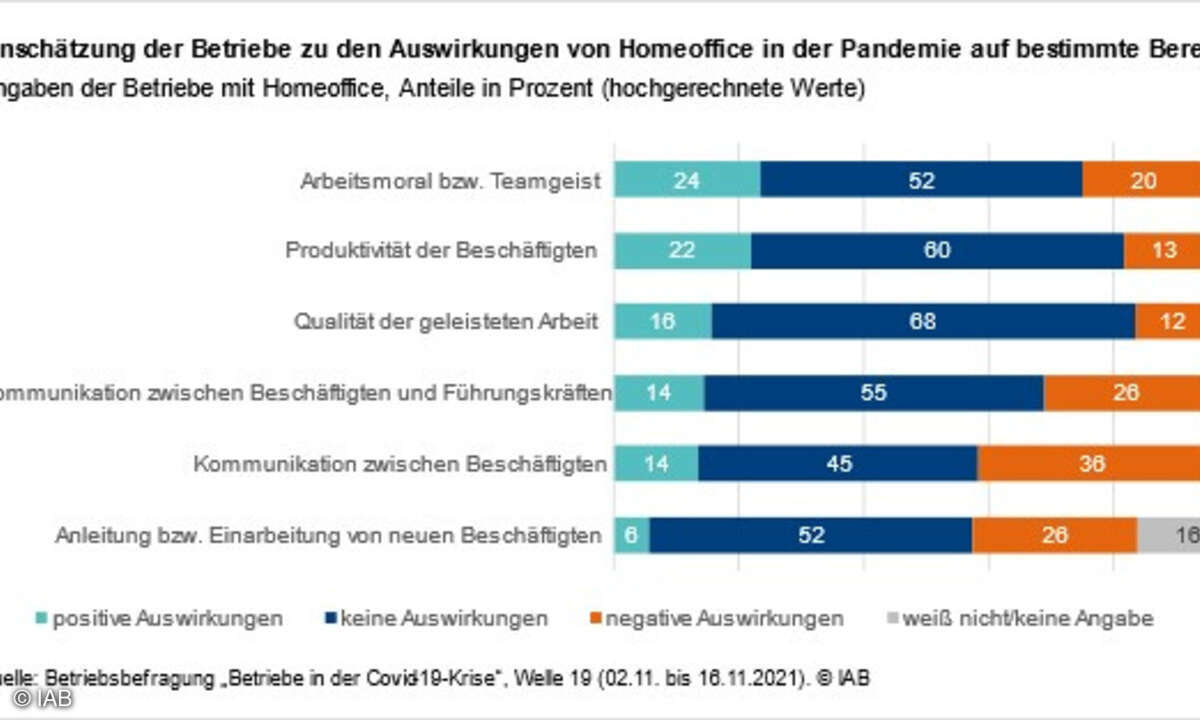 Einschätzung Betriebe Homeoffice