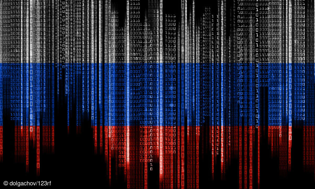 Russische Flagge, Cyber, Digitalisierung