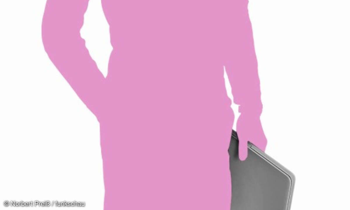 CIO, CDaO, Silhouette von Geschäftsmann mit Notebook