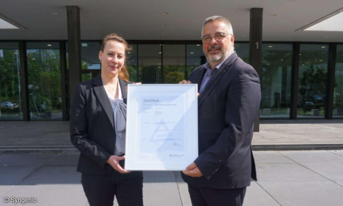 Stephanie Kamp, Syngenio, und Olaf Seiche, TÜV Rheinland