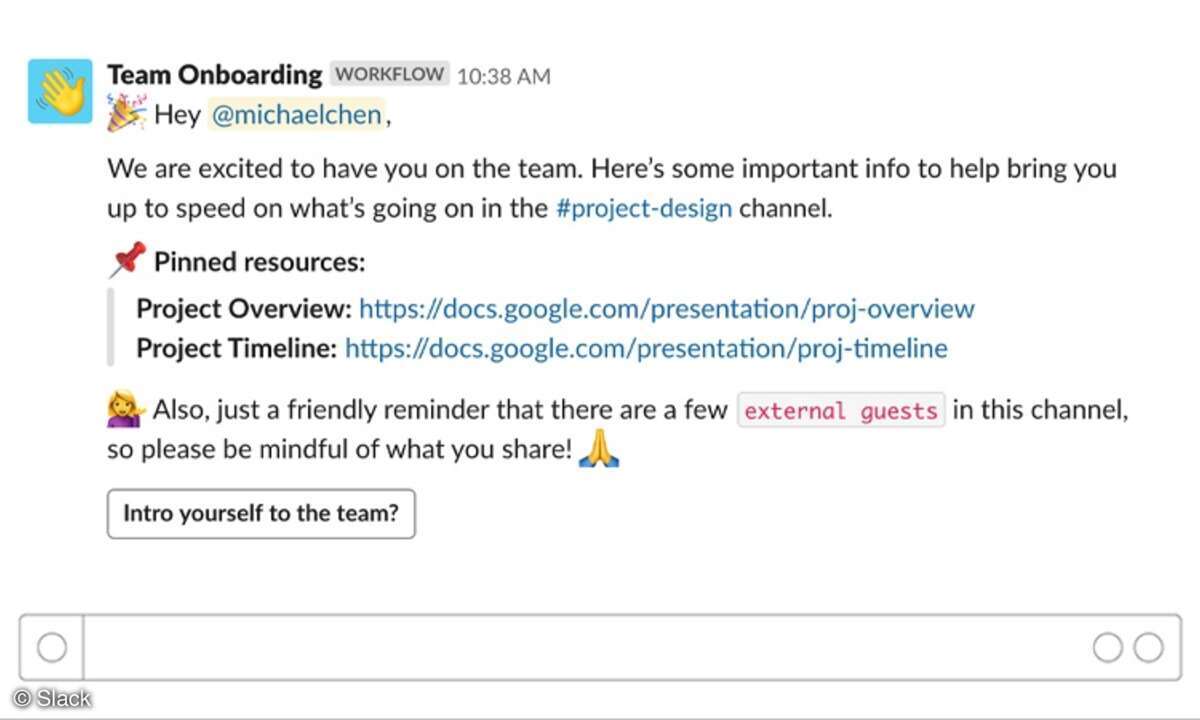 Onboarding Workflow in Slack