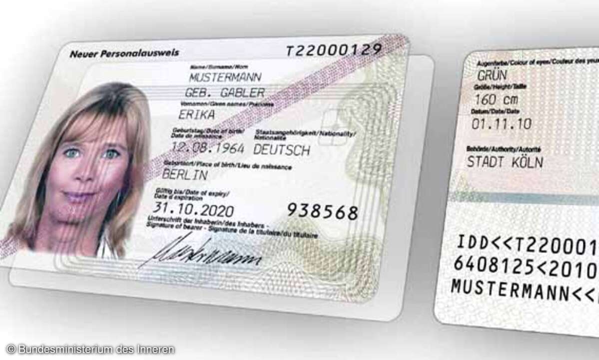 Personalausweis mit speziellen Identifikations- und Signatur-Funktionen