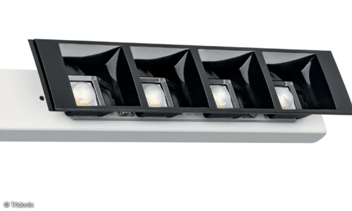 Sofort einsatzbereit sind die blendfreien 24 mm LLE-Module, die mit DAISY-Linsen und passendem SELV LED-Treiber eine perfekte Einheit bilden.