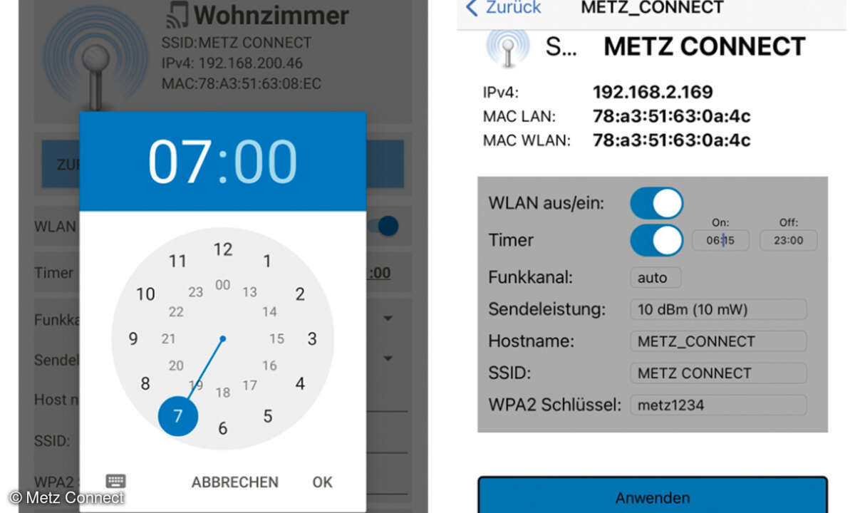 WLAN Timer Metz Connect App