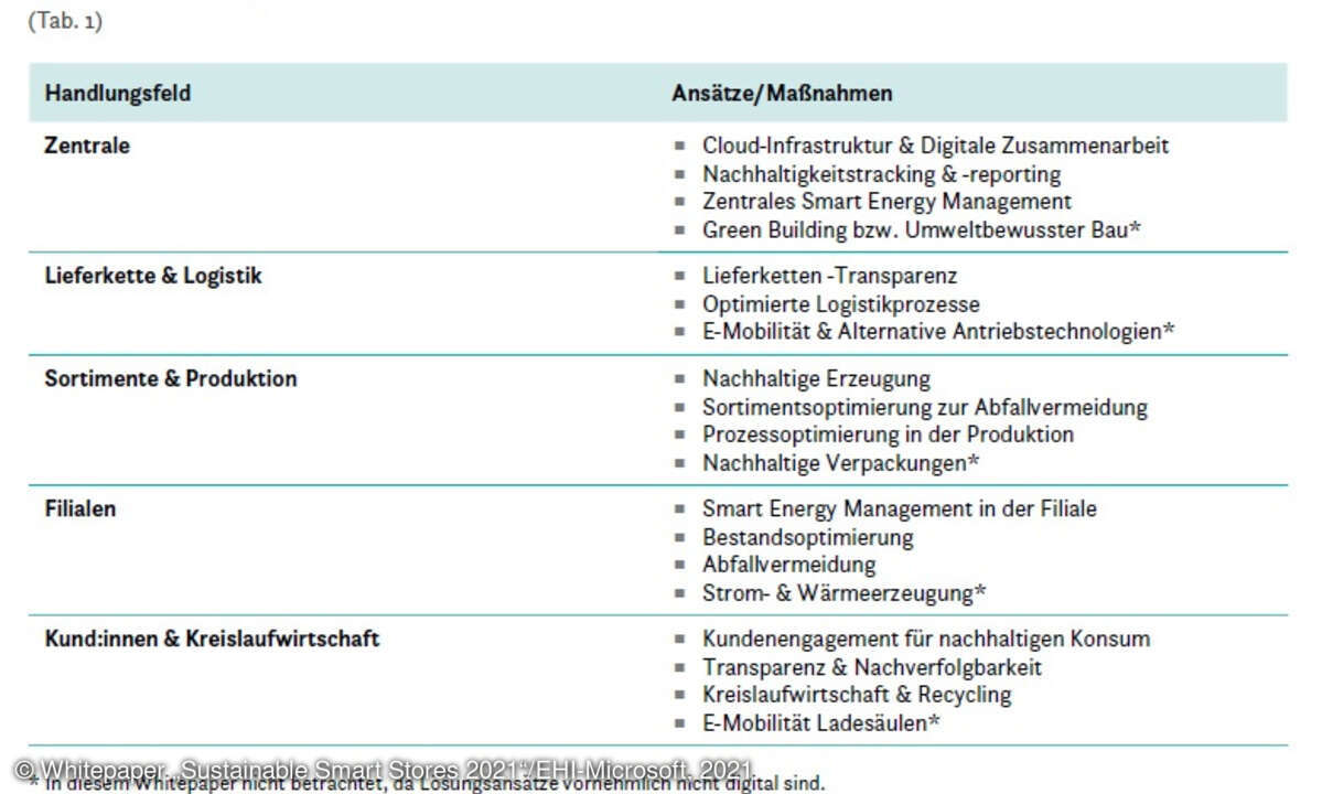 Handlungsfelder und Ansätze für nachhaltige Filialen