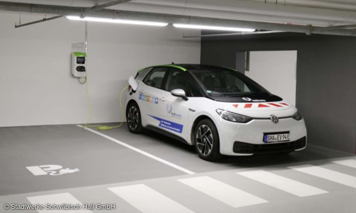 Ladeinfrastruktur in einem Parkhaus