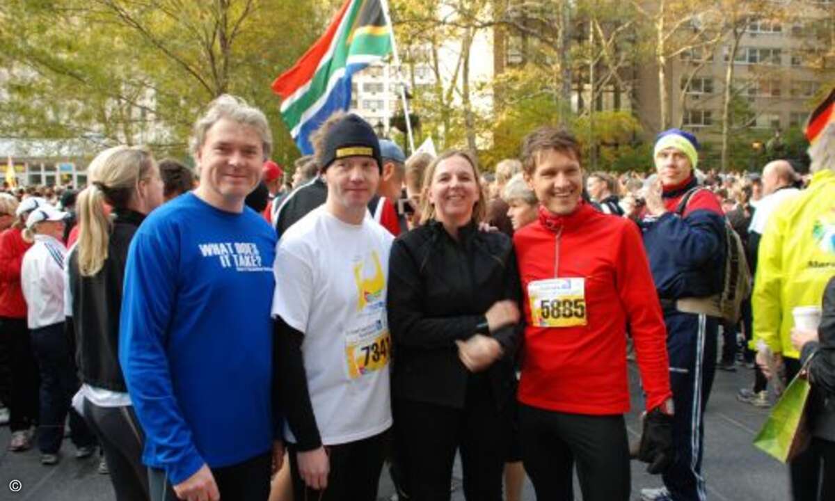 Samstag früh - Vor dem Platz des UN-Gebäudes startet traditionell der Lauf der Nationen