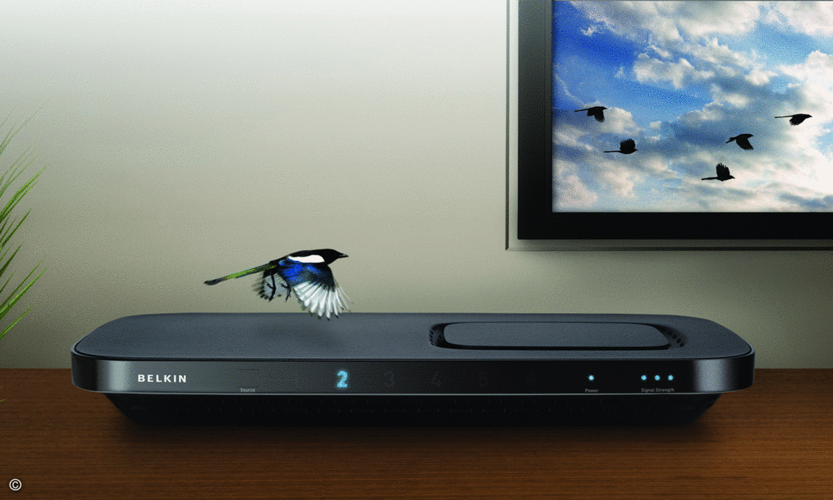 Der Zubehörspezialist Belkin erhält in der Kategorie Multiroom-AV-Systeme ein Auszeichnung für seinen Flywire Multimedia-Server, der HD Musik und Videos drahtlos auf LDC- und Plasma-TVs überträgt.