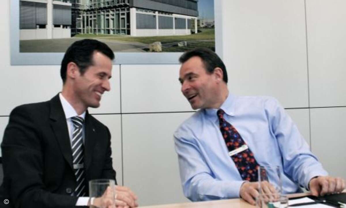 Der neue Bechtle-Chef Thomas Olemotz (links) arbeitet seit zwei Jahren Tür an Tür mit Ralf Klenk, der Bechtle Mitte April endgültig verlassen wird.