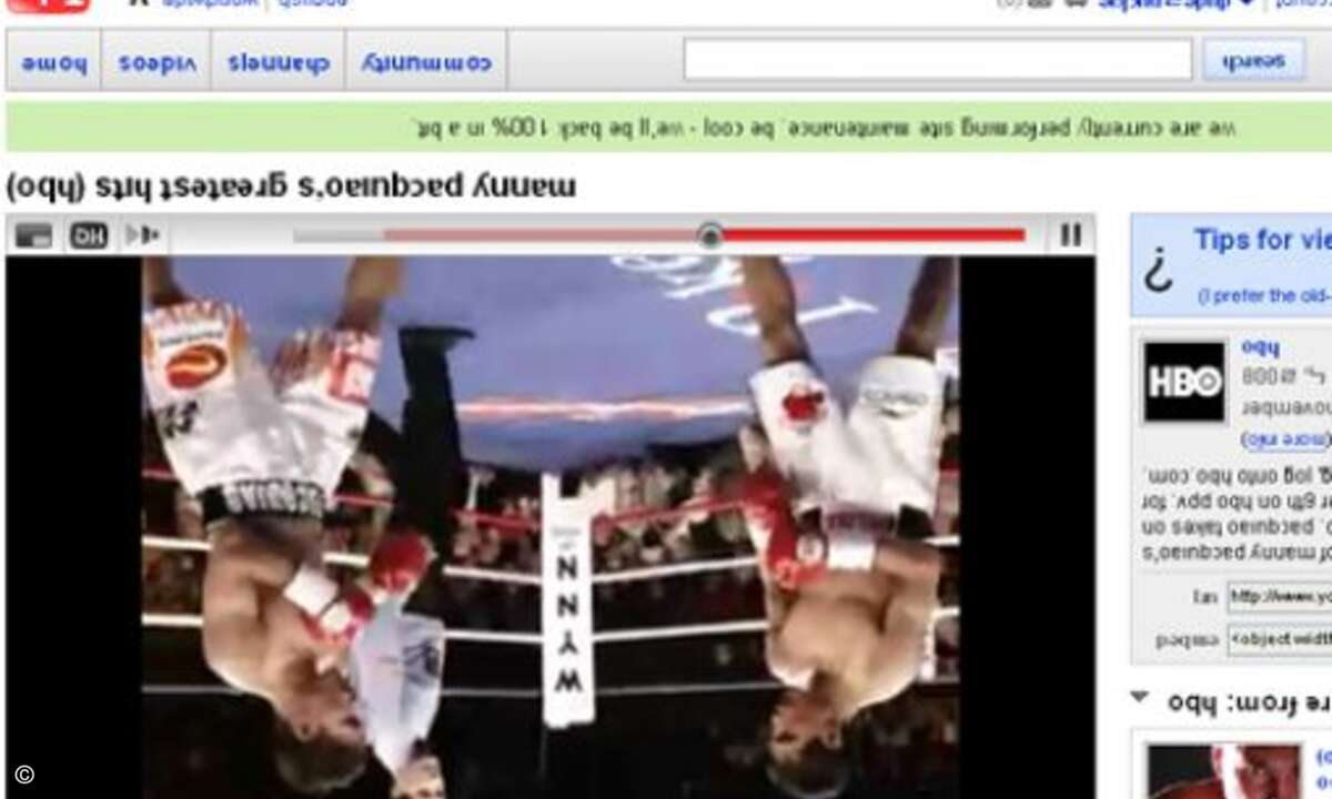 Auf den Kopf gestellt: In vielen Ländern stellt Google heute zufallsweise ausgewählte Youtube-Videos auf den Kopf.
