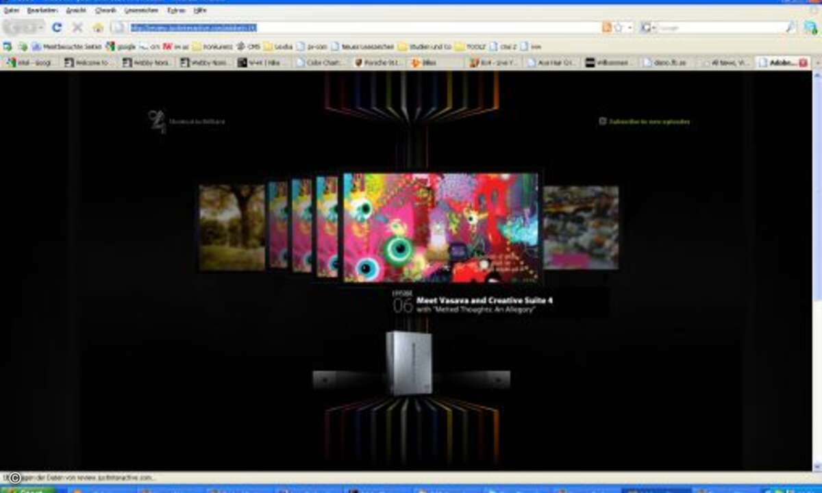 Kategorie Beste Animations- und Motion-Grafik: Wenig verwunderlich hat sich Grafikspezialist Adobe hier den Favoritenplatz erobert. (http://review.juxtinteractive.com/adobe/v14/)