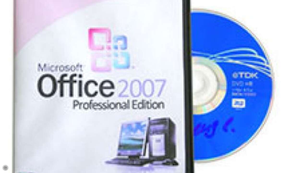 Und nochmal Office Enterprise 2007. Auffälliger als mit selbstgebrannter und beschrifteter DVD geht es allerdings kaum.