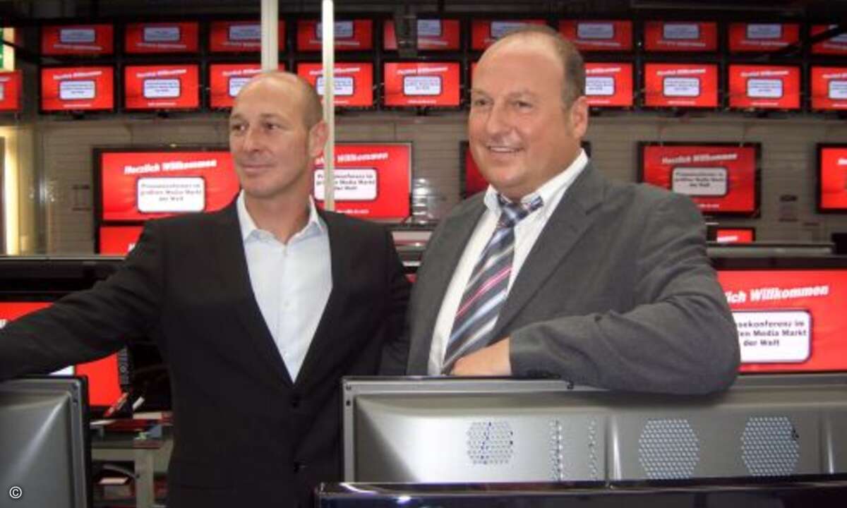 Das Team des neun Marktes: Maik Landsmann, Michael Hren, Bruno Herter und Wolfgang Edel
