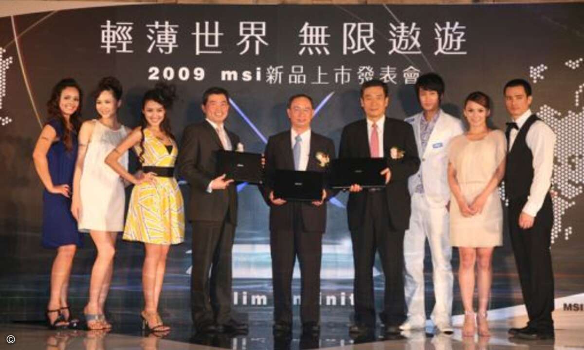 Beim Produktlaunch in Taipei war MSIs CEO Joseph Hsu (Mitte) selbst vor Ort