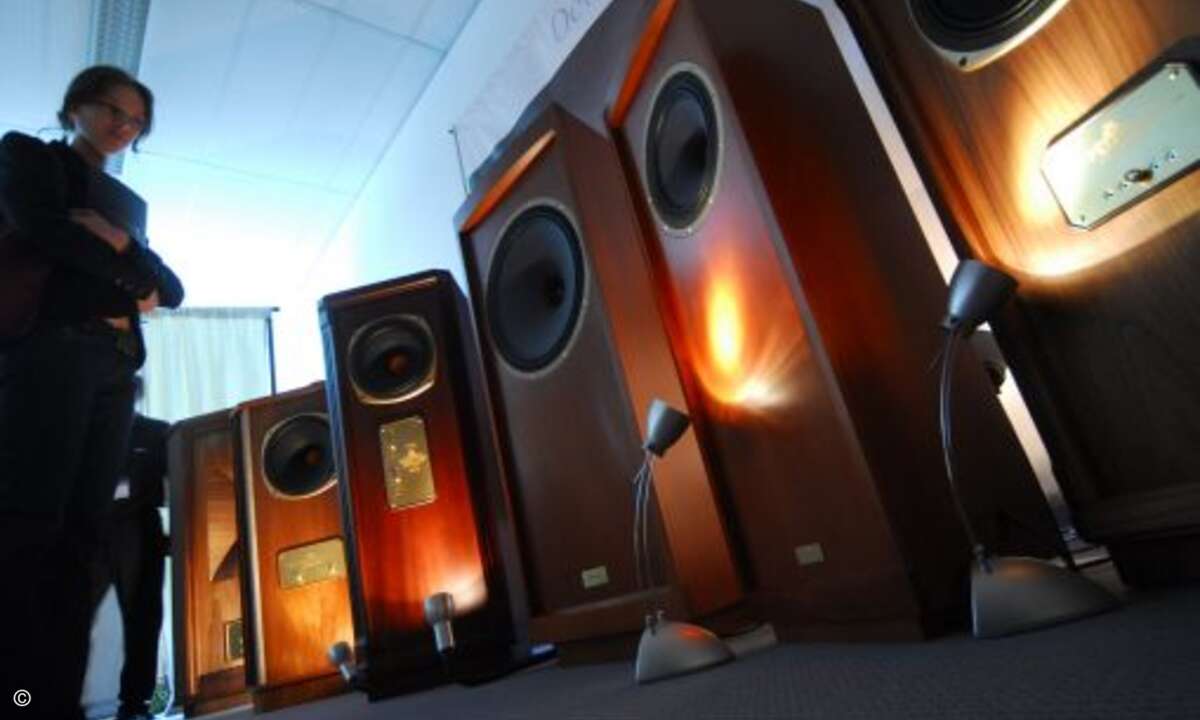 Auf der Messe werden die teuersten HiFi-Systeme der Welt präsentiert.