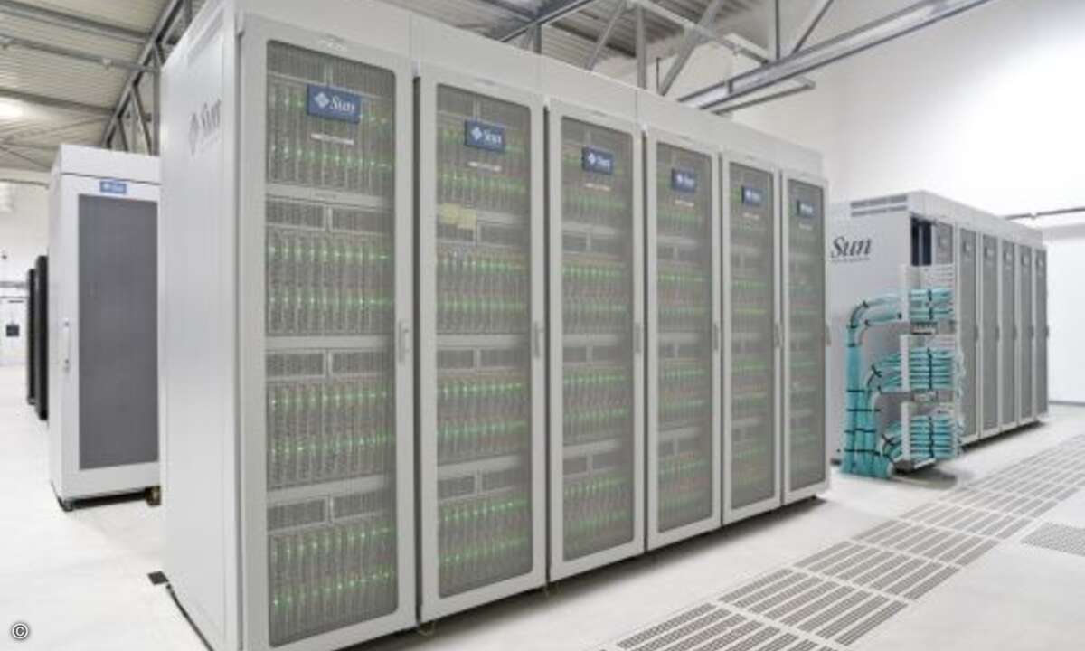 Auch Sun durfte in Jülich mitmischen und den Supercomputer JUROPA liefern.
