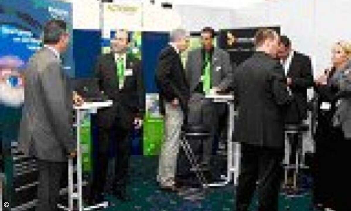Viel Besucherandrang am Gemeinschaftsstand von Actebis, Astaro und HP