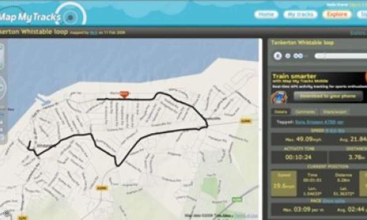 Map my Tracks: Ich war dabei! Beginnen wir mit einer vergleichsweise harmlosen Anwendung: Map my Tracks. Das Programm liegt in Version 1.5.2 vor. Es kann unter anderem kostenlos über Softonic.de heruntergeladen werden. Das kleine Programm zeichnet di