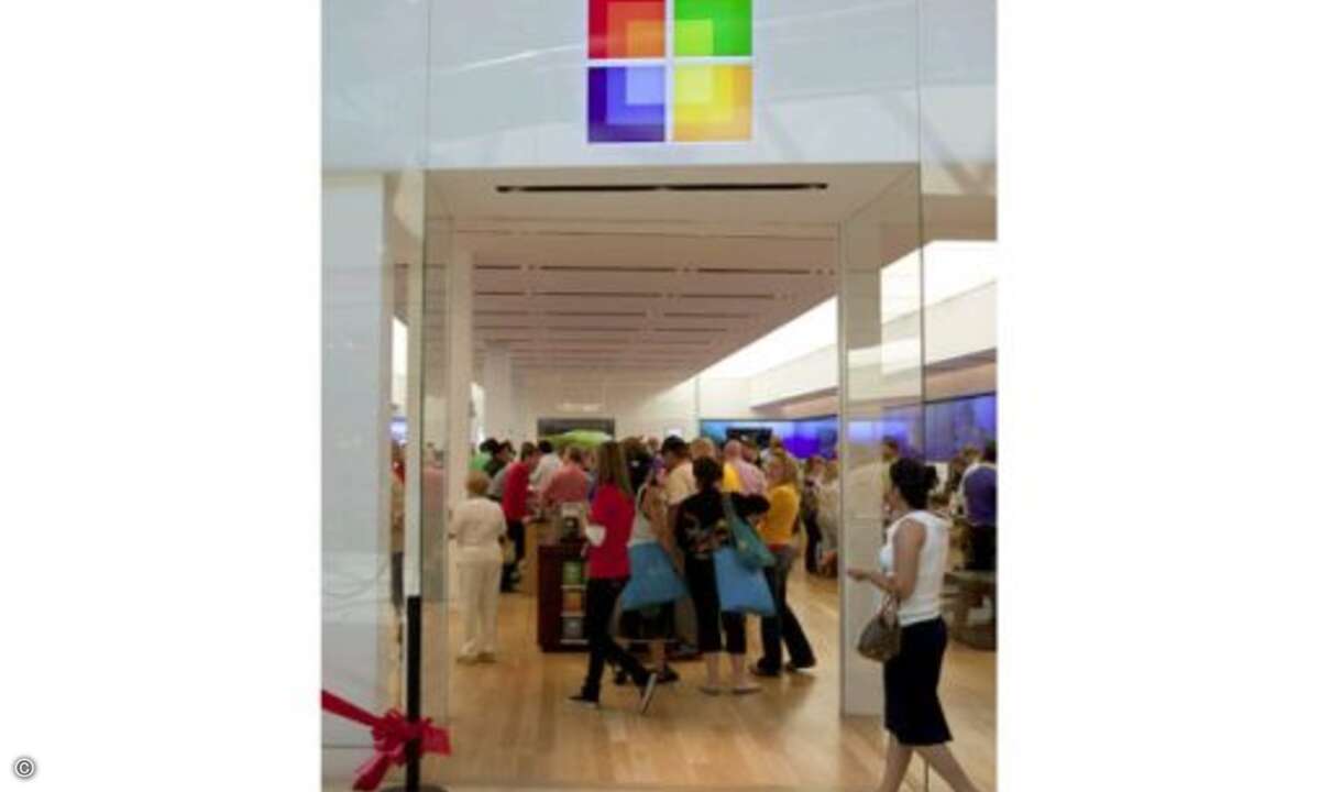 Das Design des Microsoft Stores lehnt sich an Apples Retailstores an