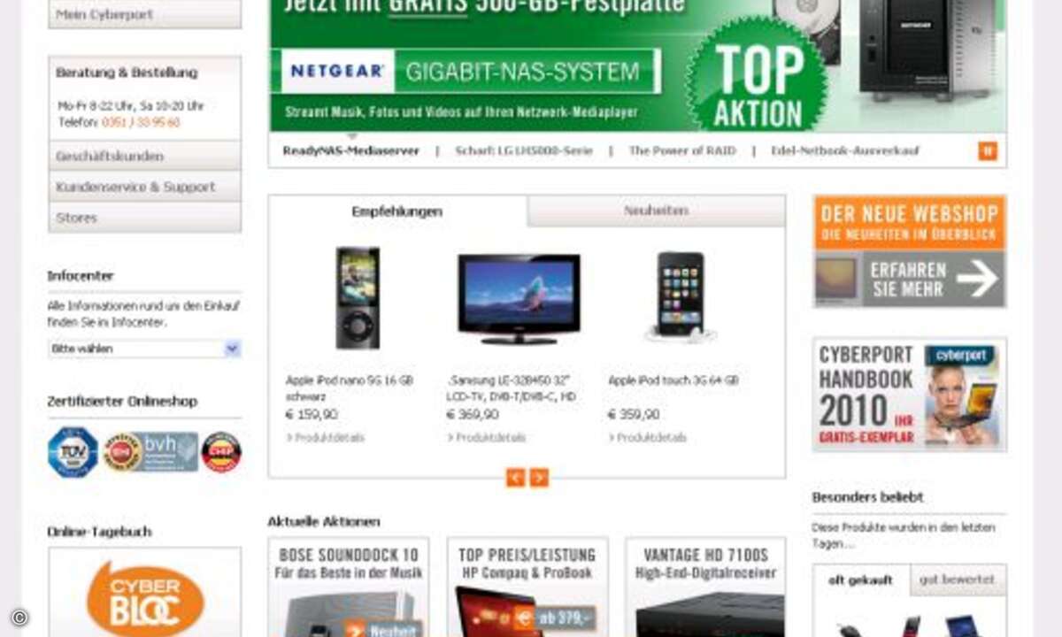 Rang 2: Cyberport - die Dresdner zeigen, wie gut ein IT-Onlineshop aussehen kann