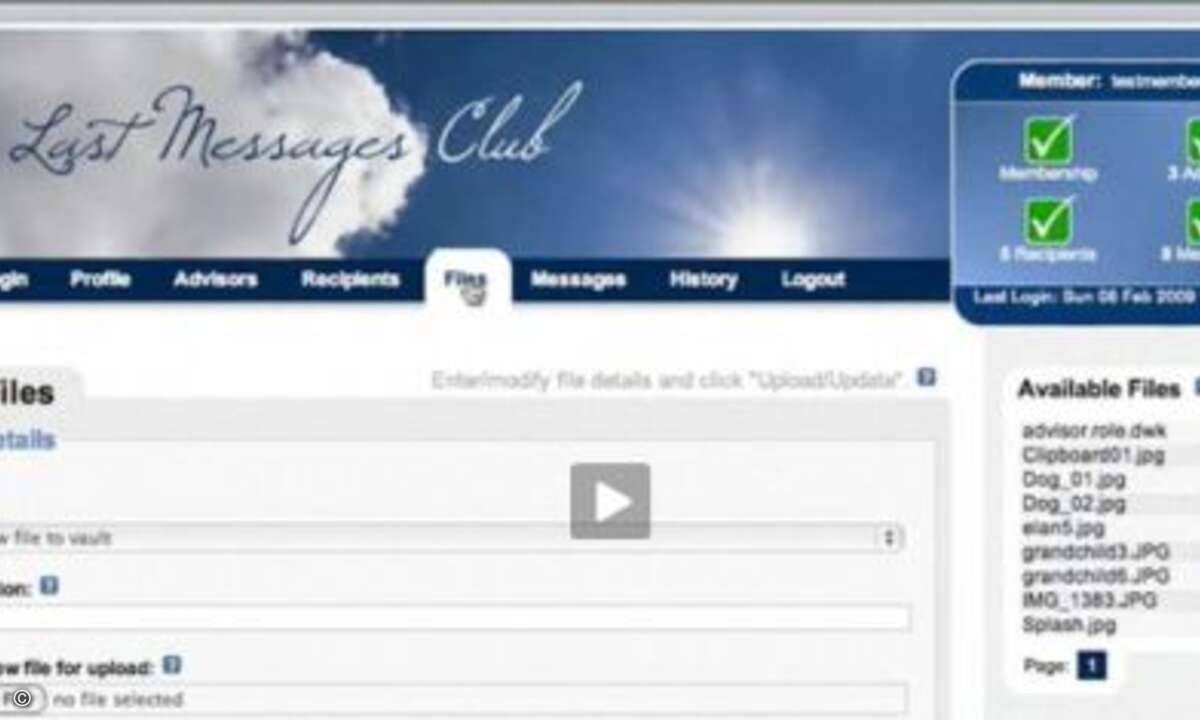 Sie möchten Ihre »Lieben« auch dann noch nerven, wenn Sie bereits Ihren neuen Job als Harfenist dritter Klasse auf Wolke 124 angetreten haben? Dann werden Sie Mitglied im Last Messages Club. Für 90 Pfund können Sie Ihre Lieben aus dem Jenseits heraus