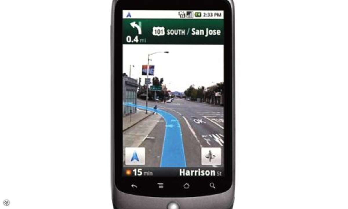 Einfaches Navigieren: Mit Google Maps Navigation fungiert das »Nexus One« auch gleichzeitig als Navi