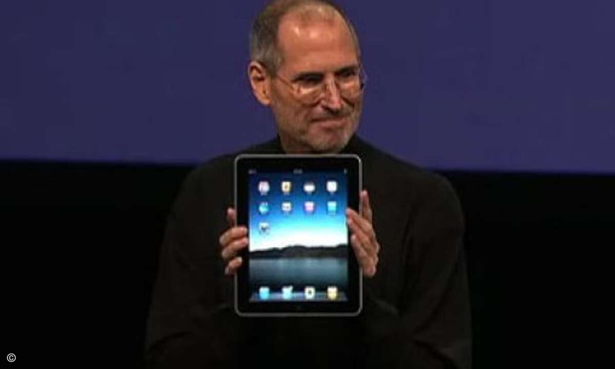 Apple-Chef Steve Jobs präsentierte gewohnt messianisch das iPad