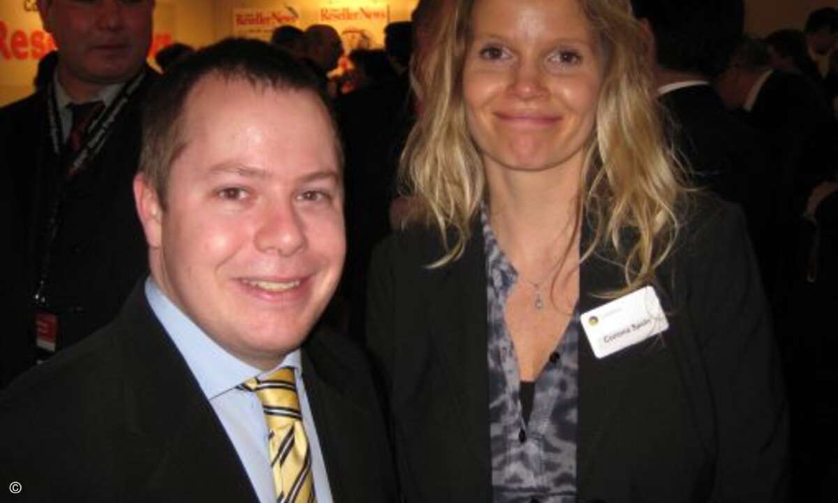 Auch Symantec kam zum gratulieren: Corinna Spohr