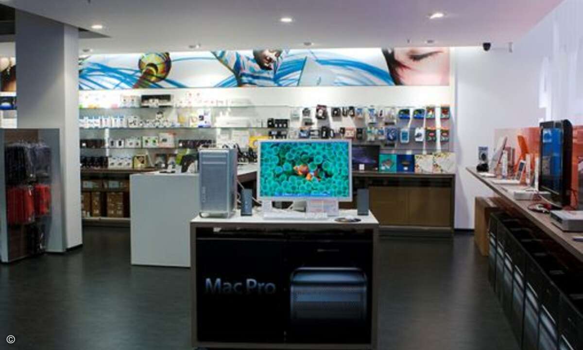 Ein Schwerpunkt in den Cyberport Stores bildet das Apple-Sortiment
