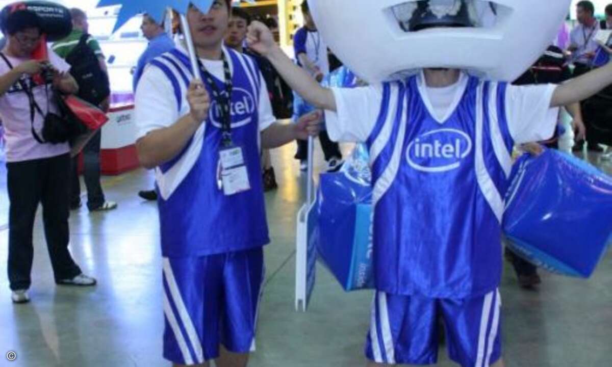 Die Firma Intel zeigte natürlich auch Flagge auf der Messe