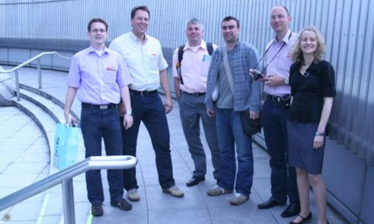 Stefan Brill und Christian Kowalewski von Inactio, Thomas Wulle Geschäftsführer von Avision Deutschland, Jan Höppner von Inactio, Manfred Grandis von BHS Binkert und Susanne Klaus von Exactcode auf dem 101 in Taipeh