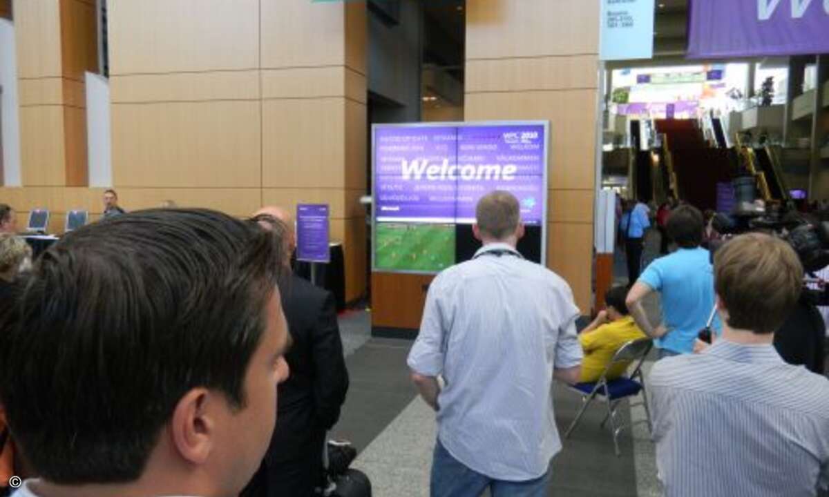 Auch im Convention Center gab es Fußball live