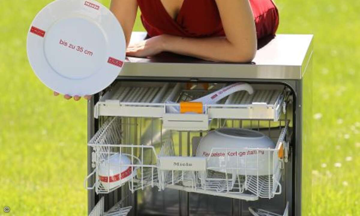 Im Miele G 5520 SC bringt Miss IFA auch ihre sperrigen Pizzateller unter.