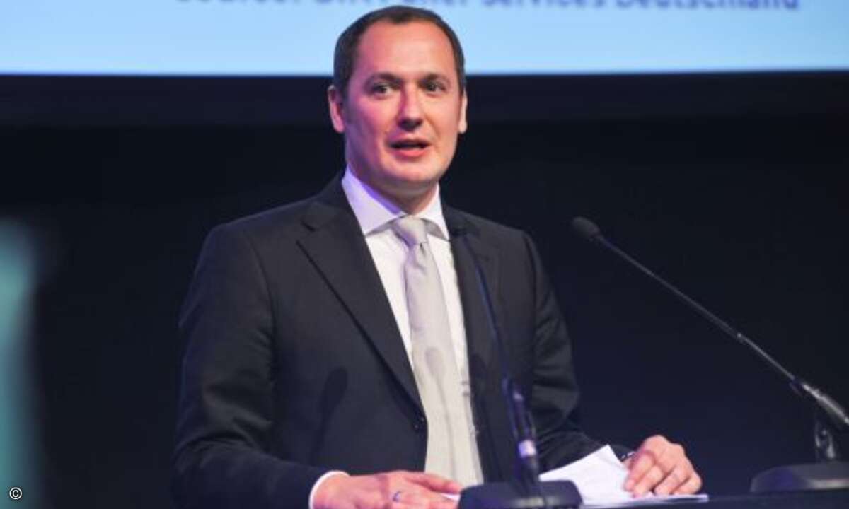 Olaf Wolters, Geschäftsführer Bundesverband Interaktive Unterhaltungssoftware e.V. und Managing Director of the German Trade Association of Interactive Entertainment Software bei der Eröffnungs-PK