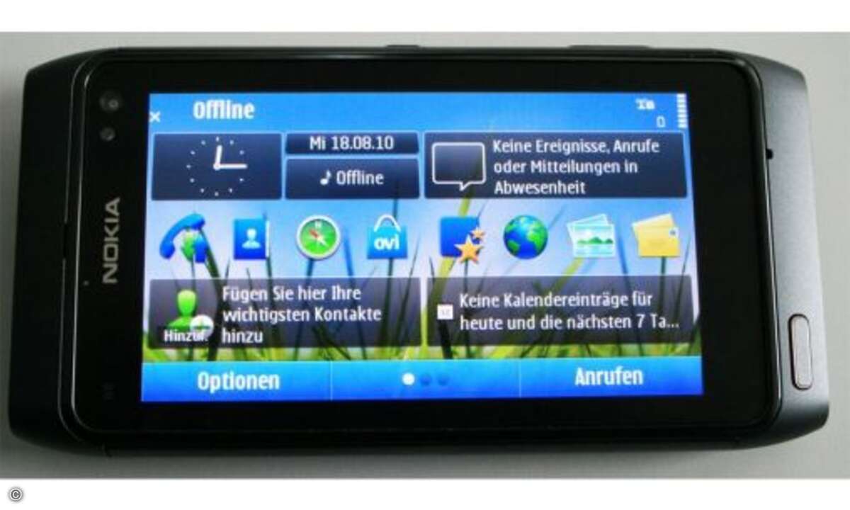Die Anpassung der Ausgangsanzeige ist direkt vom Startbildschirm aus möglich.
