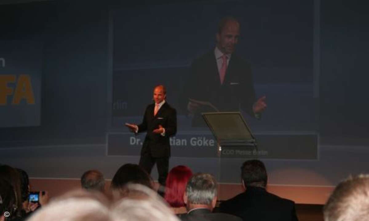 Christian Göke, Geschäftsführer der Messe Berlin bei der Eröffnungspressekonferenz