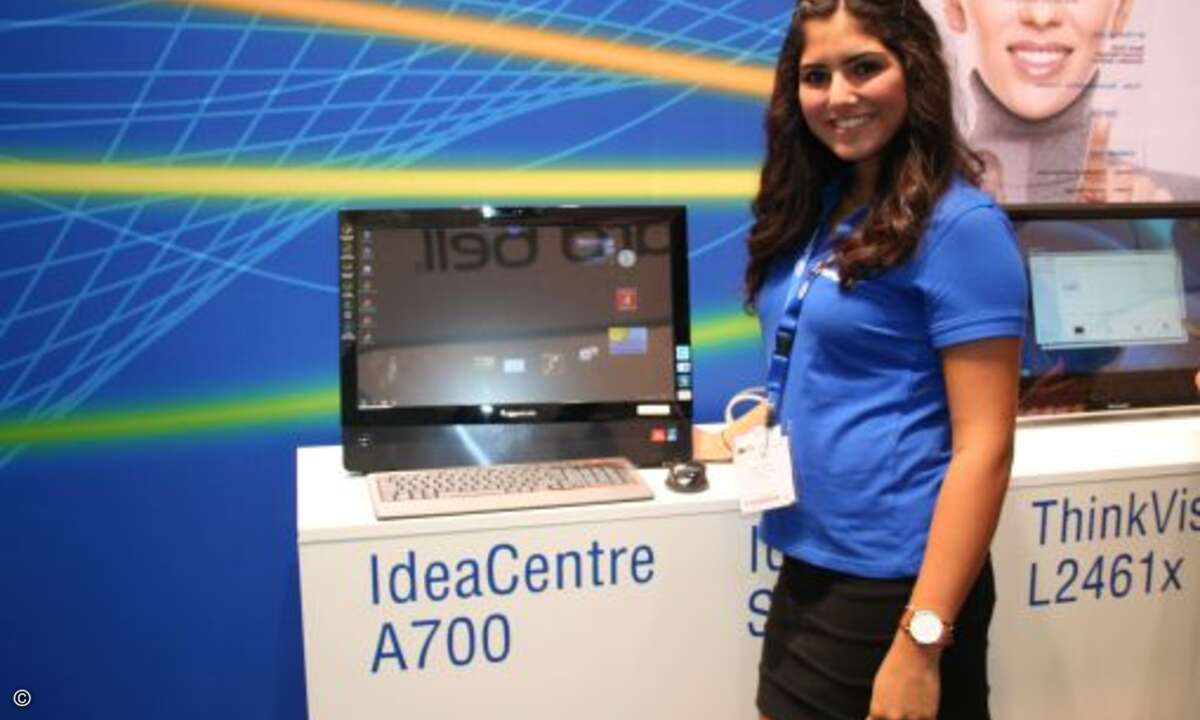 Das Highlight auf diesem Bild: der neue All-in-One-PC von Lenovo verblasst hier ein wenig