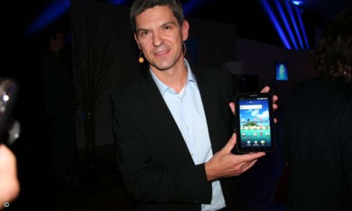 Thomas Richter von Samsung präsentierte das gespannt erwartete Samsung Galaxy Tab