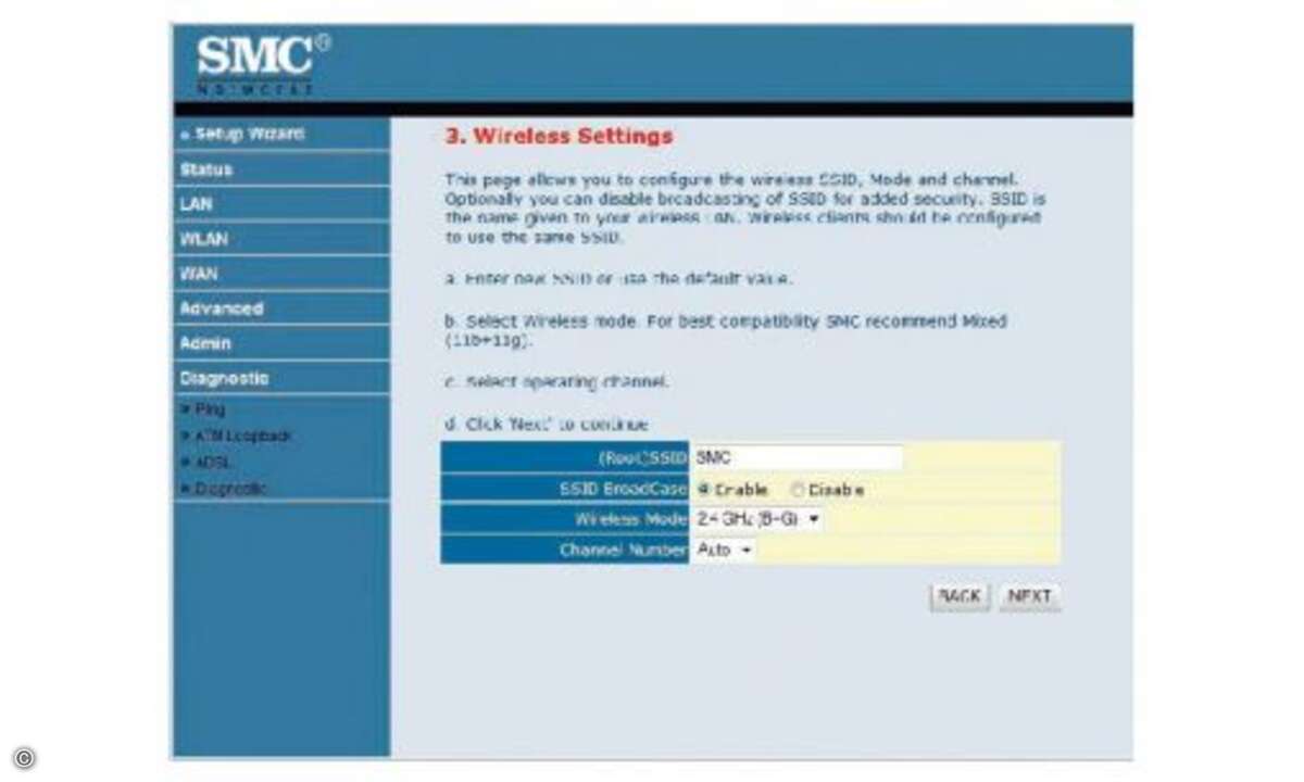 Das Webinterface des SMC SMC7904WBRB4 ist zwar aufgeräumt, aber es bietet keinen Raum für Profis. Außerdem ist das Menü in Englisch.