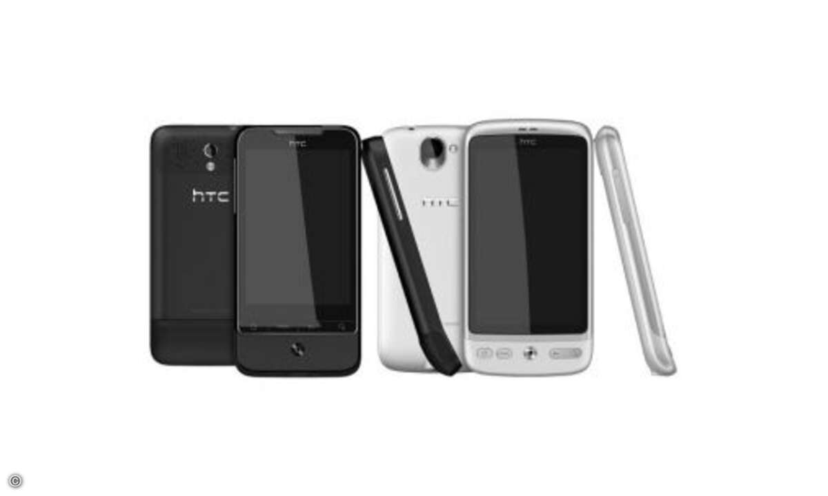 HTC Legend und Desire - das Legend kommt in Schwarz statt Alu-Silber und das Desire in Weiß statt seinem üblichen dunklen Farbmix. Alles andere bleibt unverändert. Wann? Mitte Oktober.