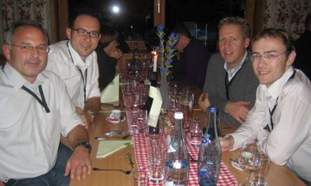 Ronald Baum (Infinigate), Jörg Wutzbacher (Lansco), Wolfgang Hluchnick und Michael Hertel (beide Infinigate)